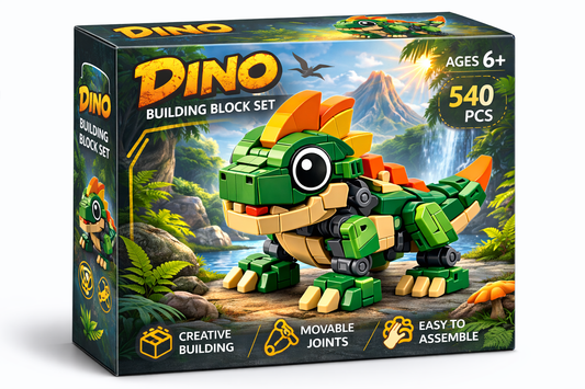 DINO Building Block Set — Cute Spiky Dino (540 PCS, Ages 6+)