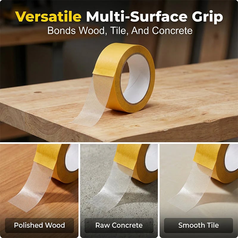 🧷 SVOZK® High-Tack Double-Sided Fabric Mesh Tape – Heavy-Duty & Residue-Free