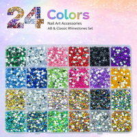 24-Color Mixed Rhinestones Set ( 3mm AB & Classic Rhinestones—24000 pcs )