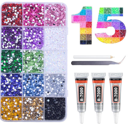 💎32,000Pcs 3mm High-Quality Resin Rhinestones for Crafts with Tweezers & Glue, Non-Hotfix Flatback Gems for Nail Art, Clothing, Tumblers, DIY Decorations