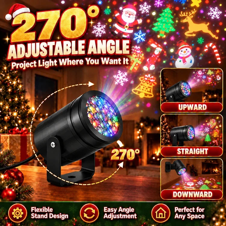 🎄 REBYIPO® Mini Christmas Projection Light — 16 Festive Patterns ✨ Wide-Area Display | 70% OFF Today 🎁