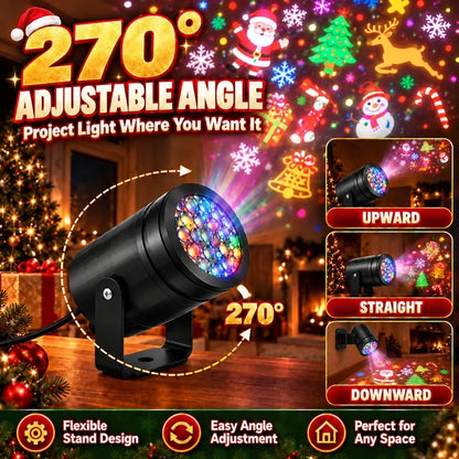🎄 REBYIPO® Mini Christmas Projection Light — 16 Festive Patterns ✨ Wide-Area Display | 70% OFF Today 🎁