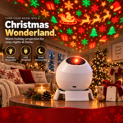 ✨ REBYIPO® Christmas Projection Light — USB-Powered Holiday Magic for Rooms & Ceilings 🎄