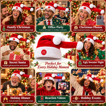 💥 Last Day 50% OFF | Baicloud® Singing & Dancing Santa Hat 🎅 – Music, Motion & Christmas Party Fun