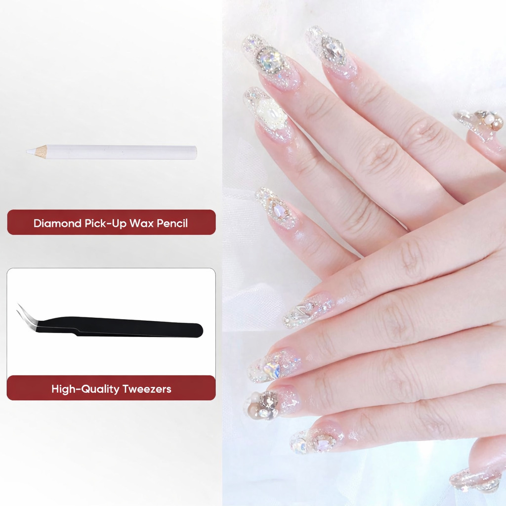 💎💎B7000 Clear Adhesive — Includes Precision Rhinestone Picker Pen and Tweezers — Ideal for Rhinestone Application and Crafting