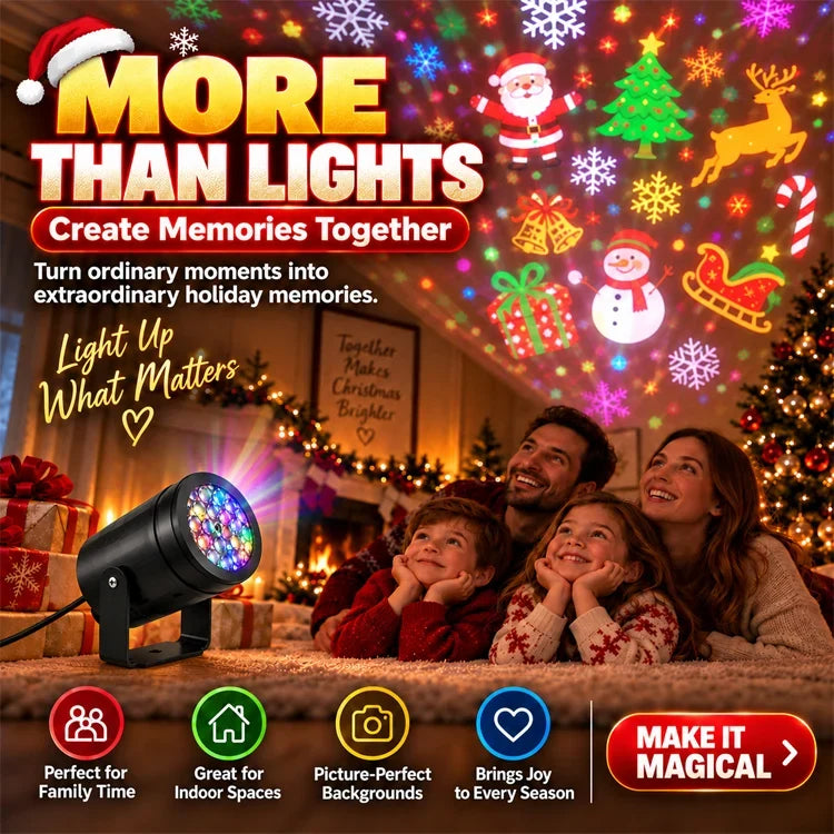 🎄 REBYIPO® Mini Christmas Projection Light — 16 Festive Patterns ✨ Wide-Area Display | 70% OFF Today 🎁