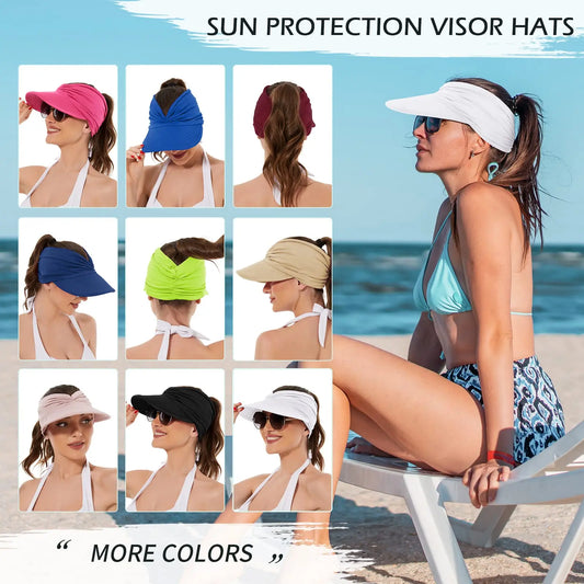 BQODQO® Women's UPF 50+ UV Protection Sun Visor Hat