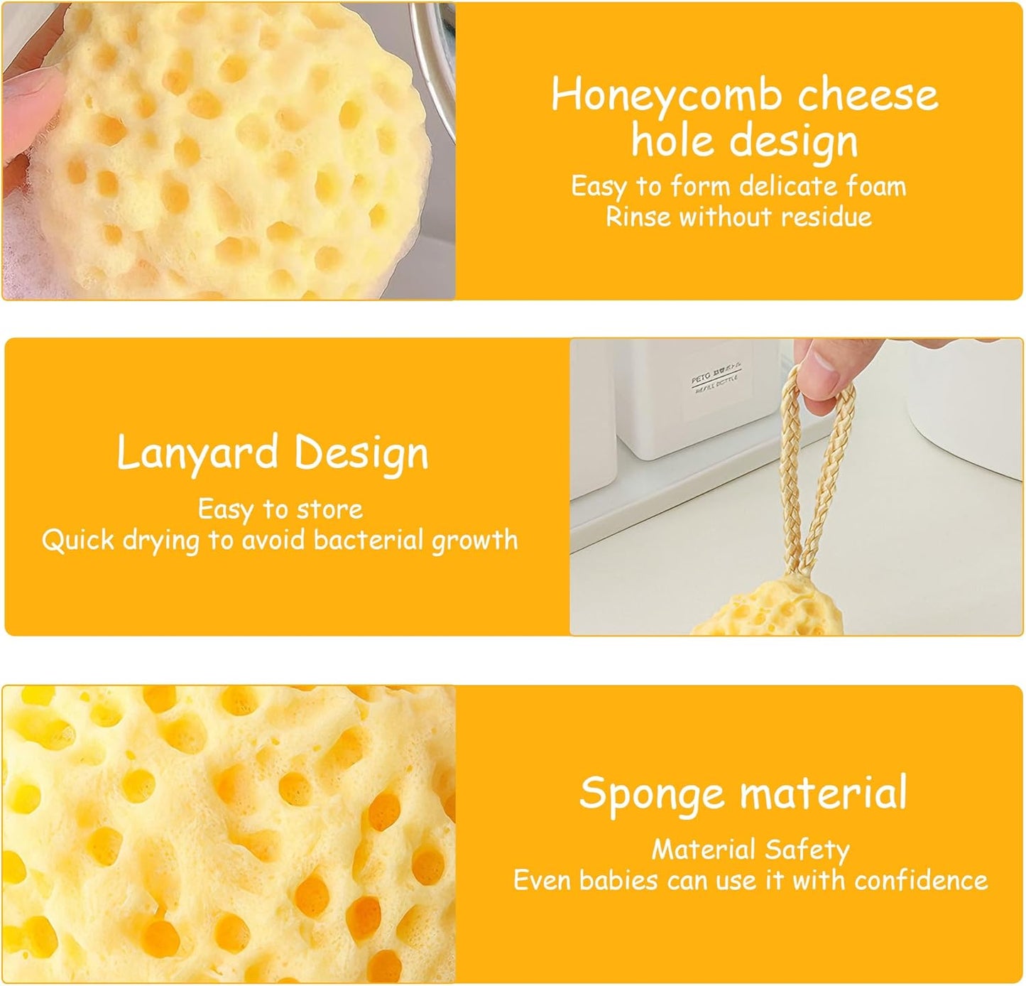 🥇🥇Honeycomb Bath Sponge for Deep Body Cleansing — Gentle Deep Exfoliation🔥🔥