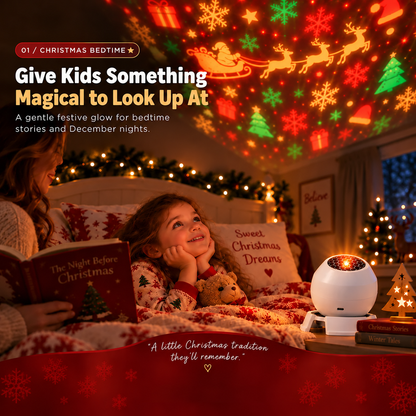 ✨ REBYIPO® Christmas Projection Light — USB-Powered Holiday Magic for Rooms & Ceilings 🎄