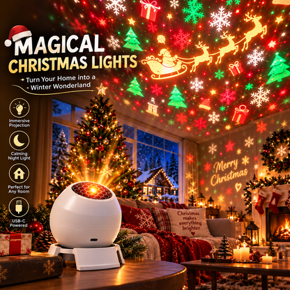 ✨ REBYIPO® Christmas Projection Light — USB-Powered Holiday Magic for Rooms & Ceilings 🎄