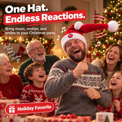 💥 Last Day 50% OFF | Baicloud® Singing & Dancing Santa Hat 🎅 – Music, Motion & Christmas Party Fun