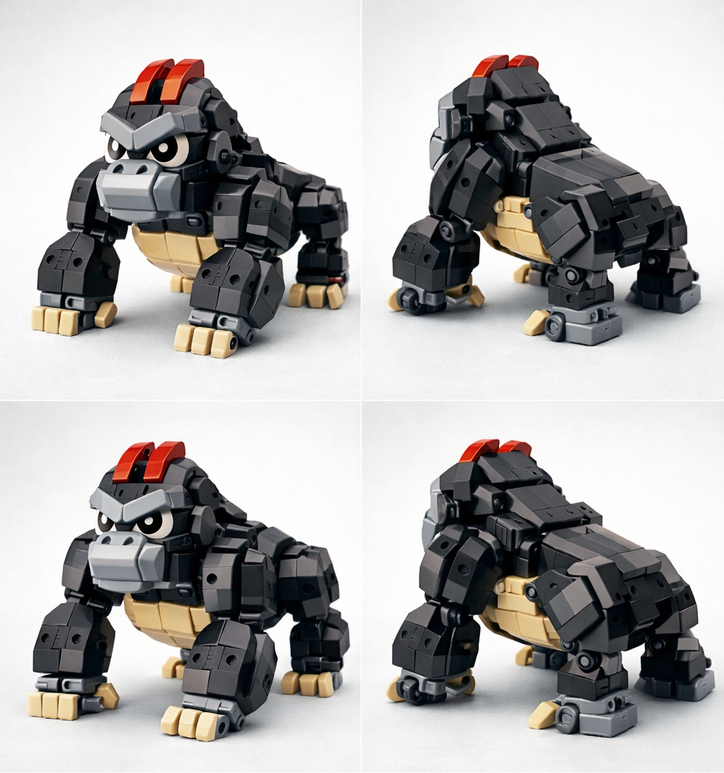Gorilla Building Block Set — Poseable “Mighty Strength” Model (318 PCS, Ages 8+)