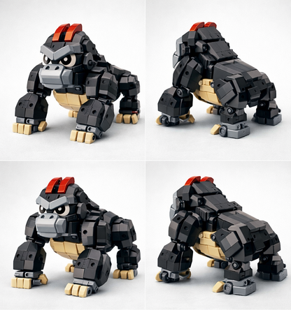 Gorilla Building Block Set — Poseable “Mighty Strength” Model (318 PCS, Ages 8+)