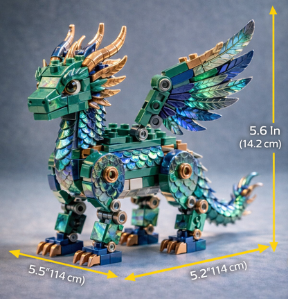 Mystical Dragon — Premium Building Block Display Model (586 PCS)