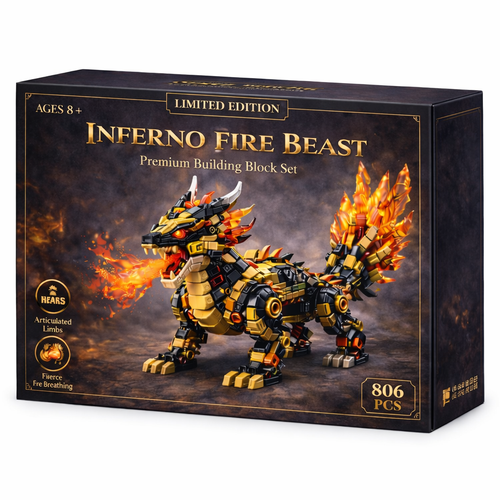 INFERNO FIRE BEAST — Premium Building Block Set (806 PCS)