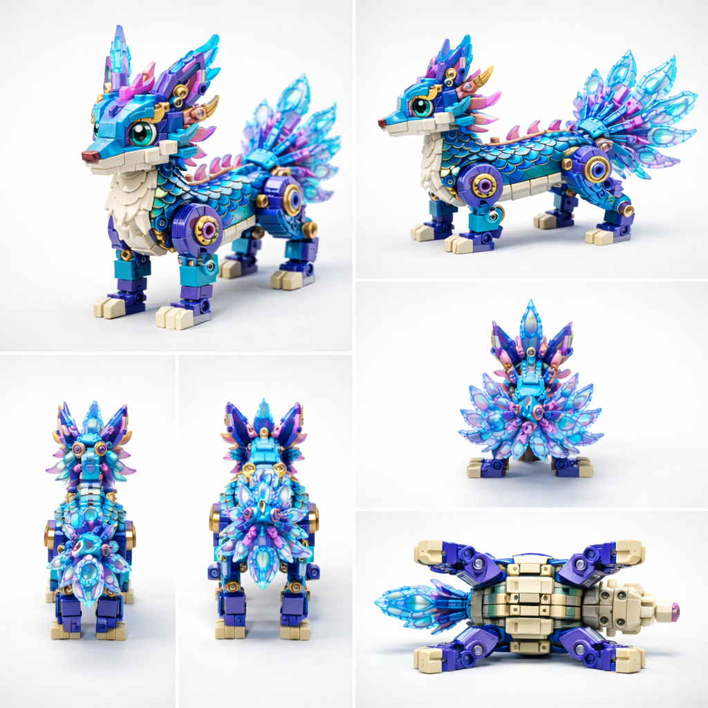 Aurora Prism Fox — Enchanted Building Block Set (Limited Edition, 742 PCS)