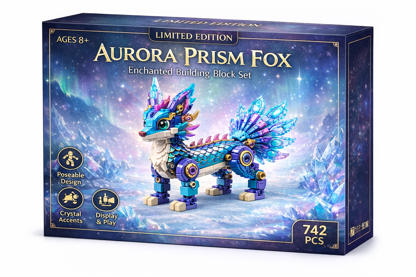 Aurora Prism Fox — Enchanted Building Block Set (Limited Edition, 742 PCS)