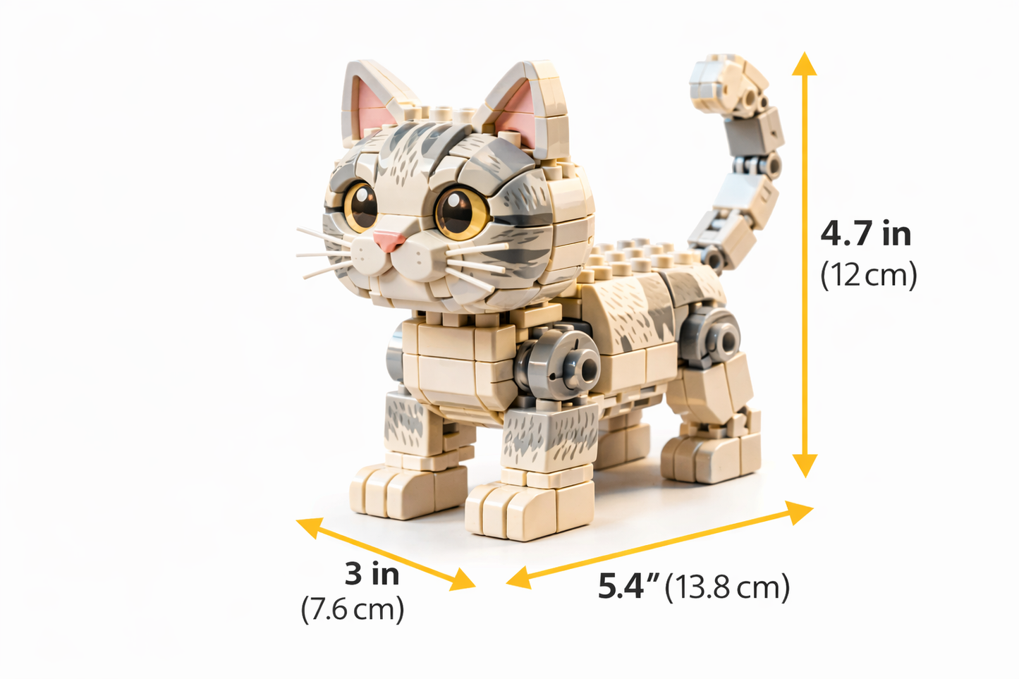 CAT Building Block Set — Cute Tabby Cat Model (825 PCS)