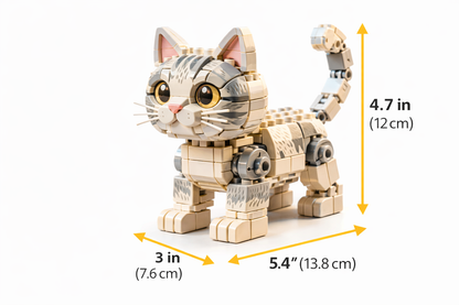 CAT Building Block Set — Cute Tabby Cat Model (825 PCS)