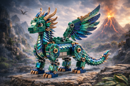 Mystical Dragon — Premium Building Block Display Model (586 PCS)