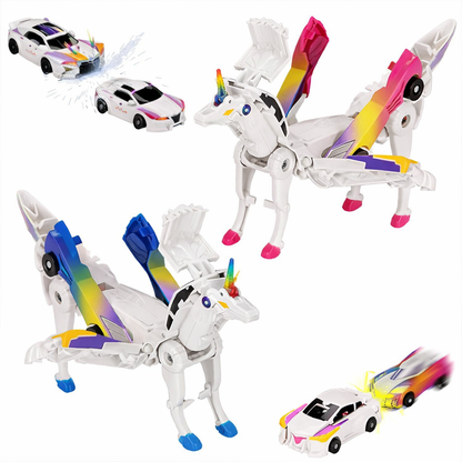 2-in-1 Dino Transforming Car Toy – Automatic Car to Dinosaur Robot for Kids