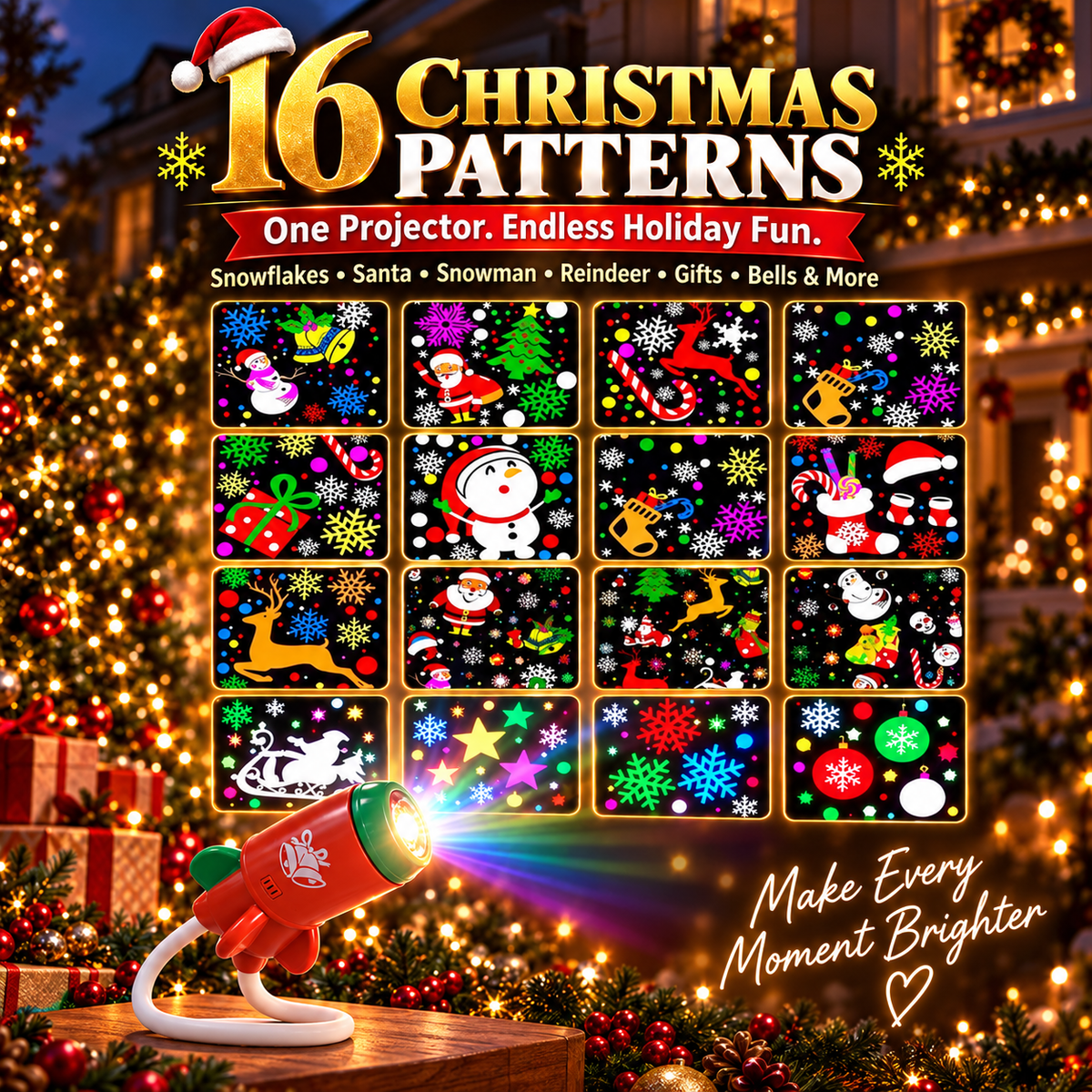 🎅 Toaimer® Christmas Projection Light — USB-Powered Christmas Magic for Every Room & Ceiling 🎄