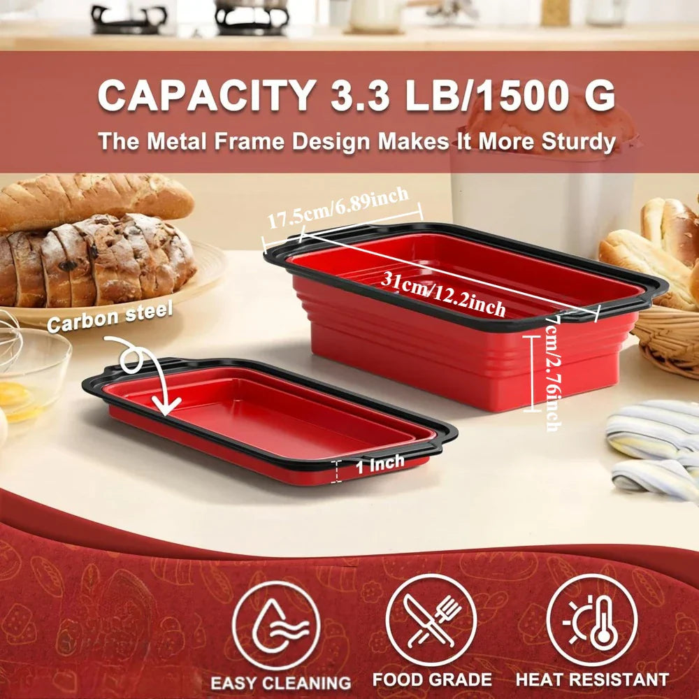 BakePro 12-Inch Reinforced Silicone Loaf Pan
