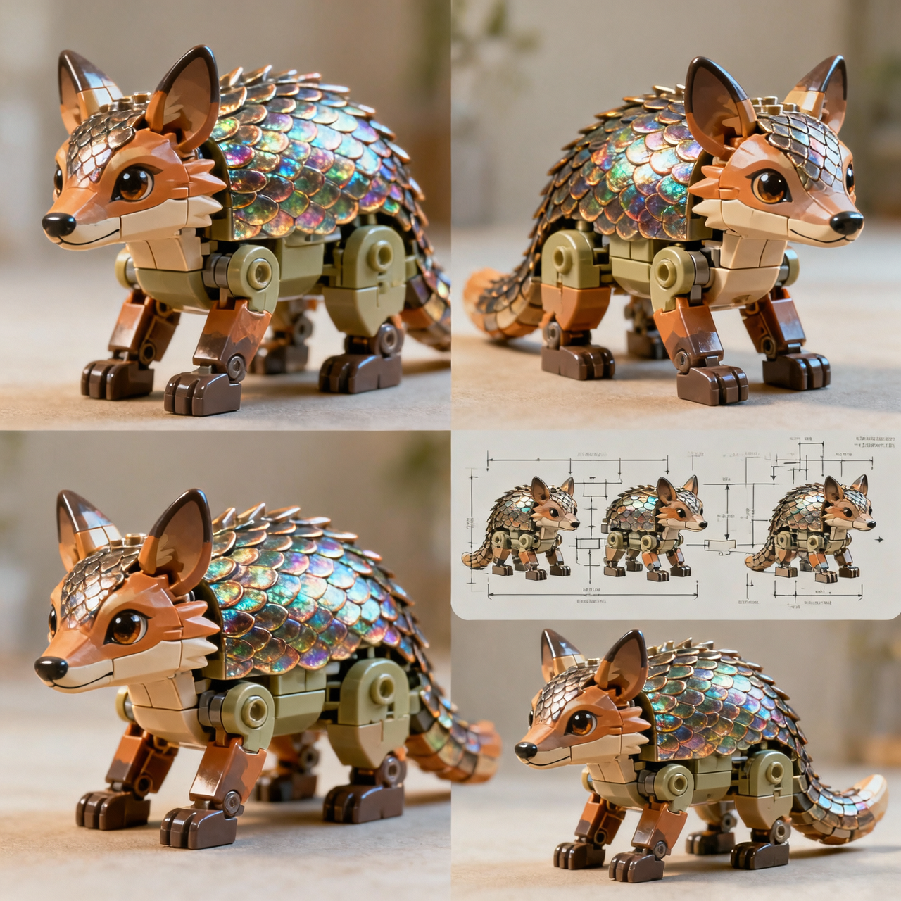 IRIDESCENT SCALE BEAST — Premium Building Block Set (312 PCS)