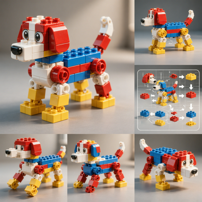 Buildable Puppy — Building Blocks Toy Set (130 PCS)