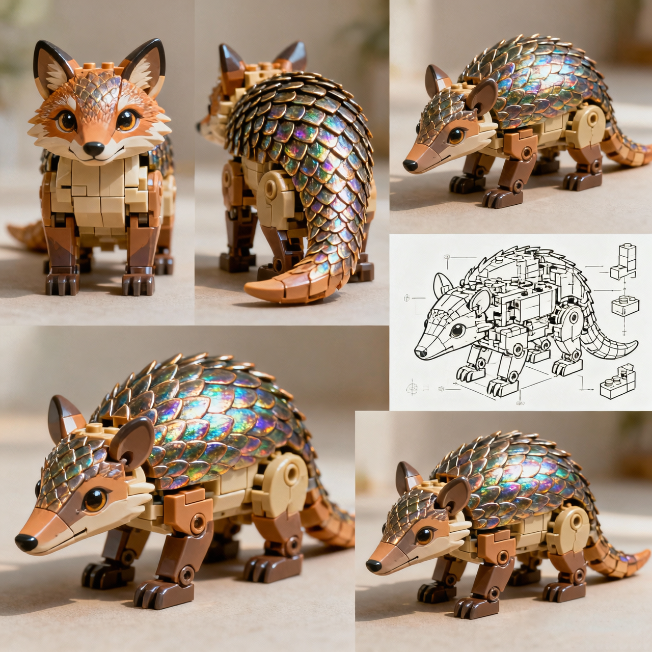 IRIDESCENT SCALE BEAST — Premium Building Block Set (312 PCS)