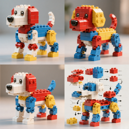 Buildable Puppy — Building Blocks Toy Set (130 PCS)