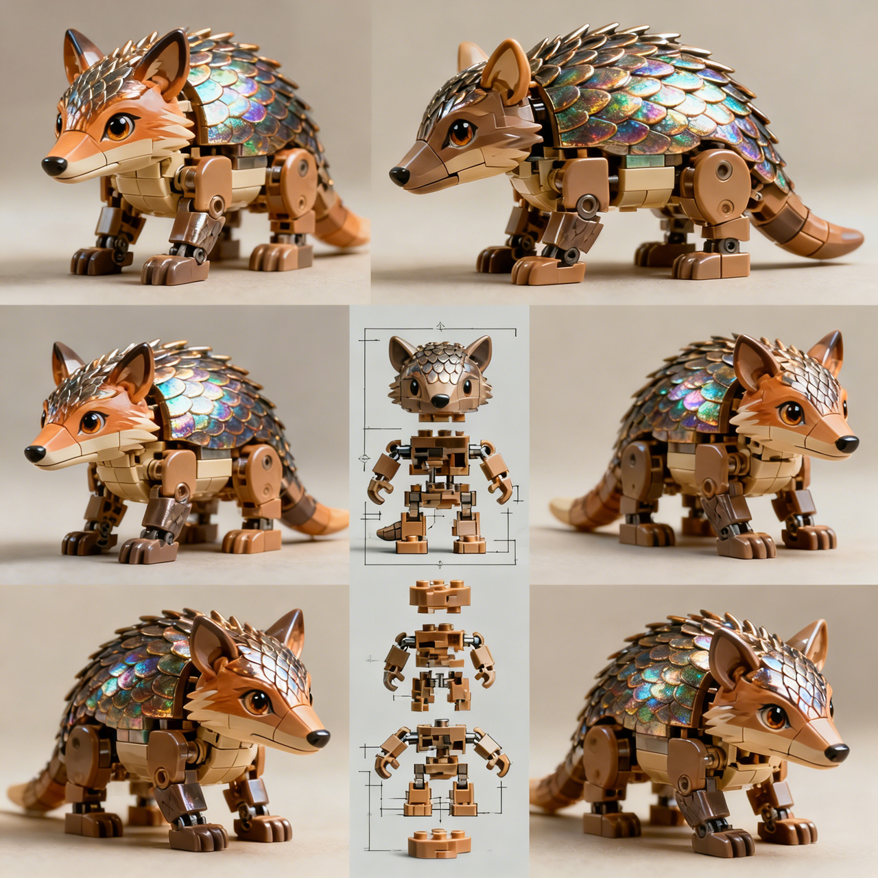 IRIDESCENT SCALE BEAST — Premium Building Block Set (312 PCS)