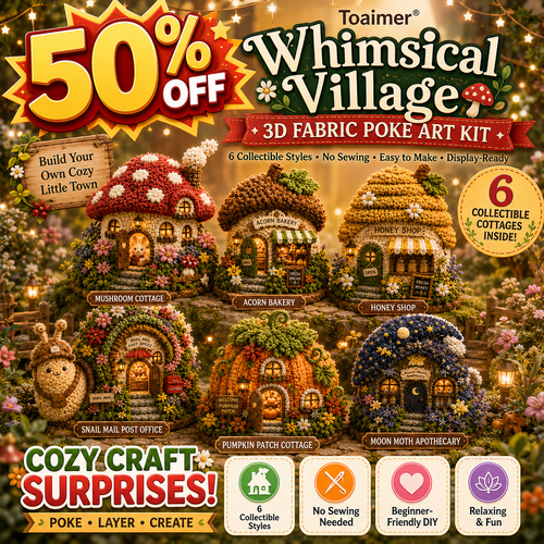 🔥Save 50% Today丨Toaimer® 3D Story Cottage Craft Kit – Watch Flat Fabric Come to Life as a Cozy 3D Cottage 🏡✨
