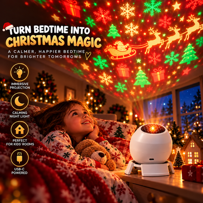 ✨ REBYIPO® Christmas Projection Light — USB-Powered Holiday Magic for Rooms & Ceilings 🎄
