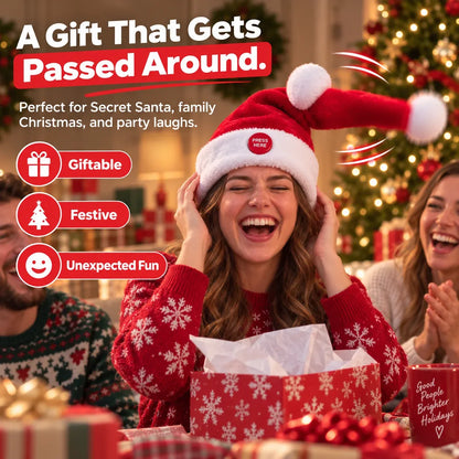 💥 Last Day 50% OFF | Baicloud® Singing & Dancing Santa Hat 🎅 – Music, Motion & Christmas Party Fun