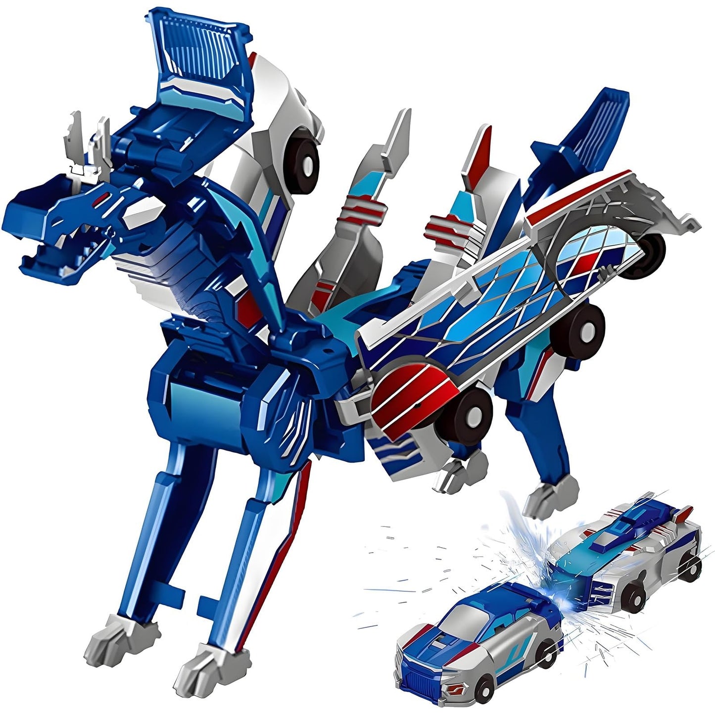 2-in-1 Dino Transforming Car Toy – Automatic Car to Dinosaur Robot for Kids