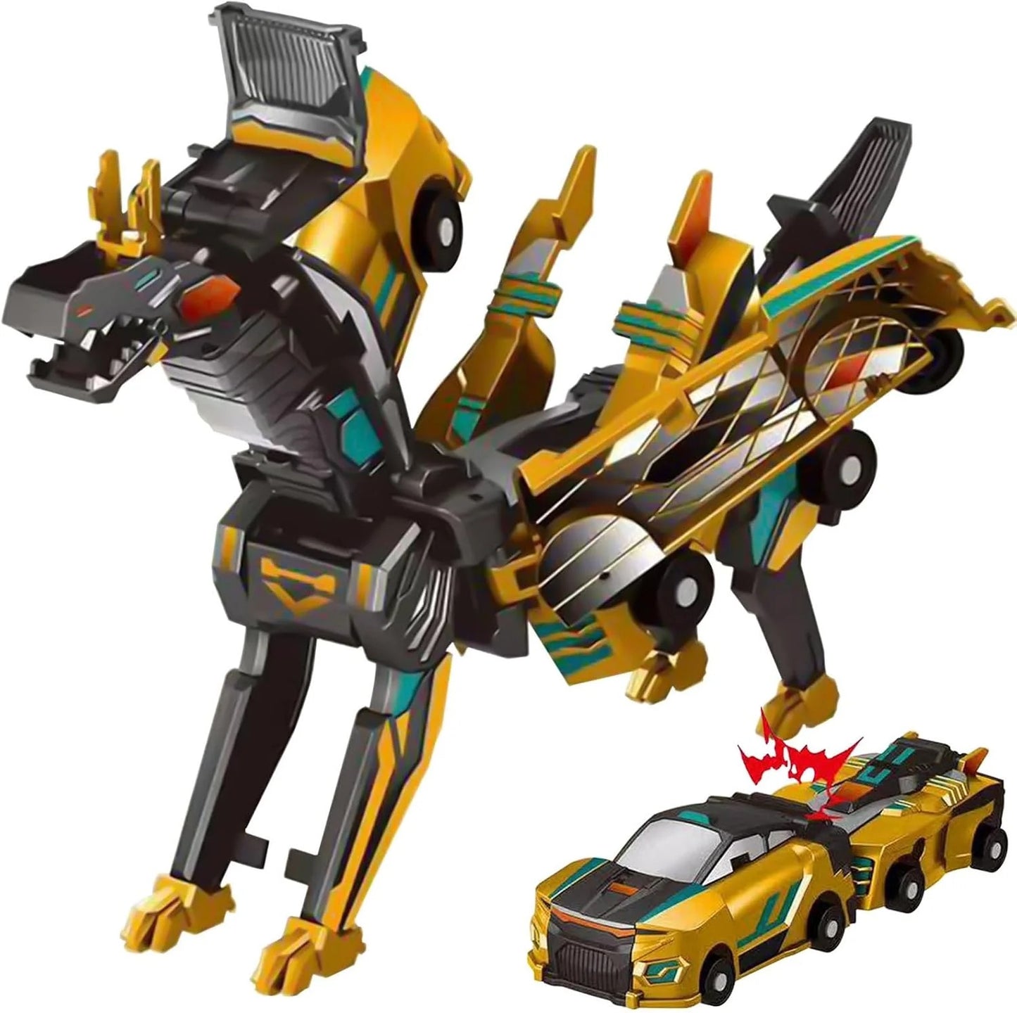2-in-1 Dino Transforming Car Toy – Automatic Car to Dinosaur Robot for Kids