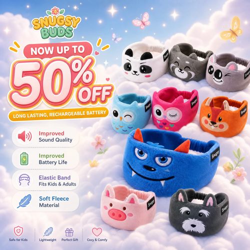 🎧 Sfrcord® Cozy Kids Headband Headphones – Soft, Comfortable & Sleep-Friendly