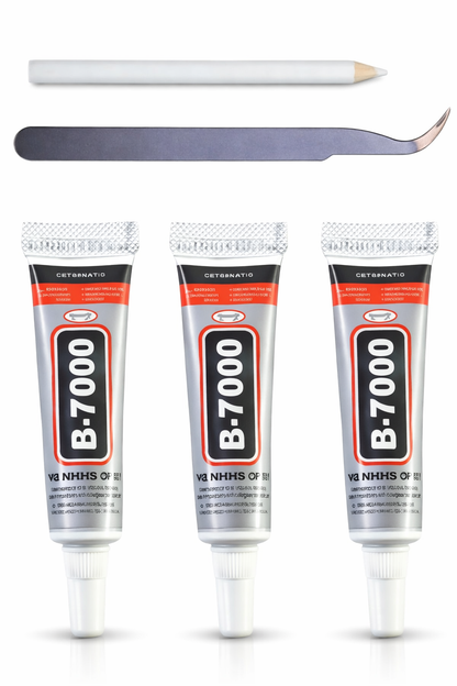 💎💎B7000 Clear Adhesive — Includes Precision Rhinestone Picker Pen and Tweezers — Ideal for Rhinestone Application and Crafting